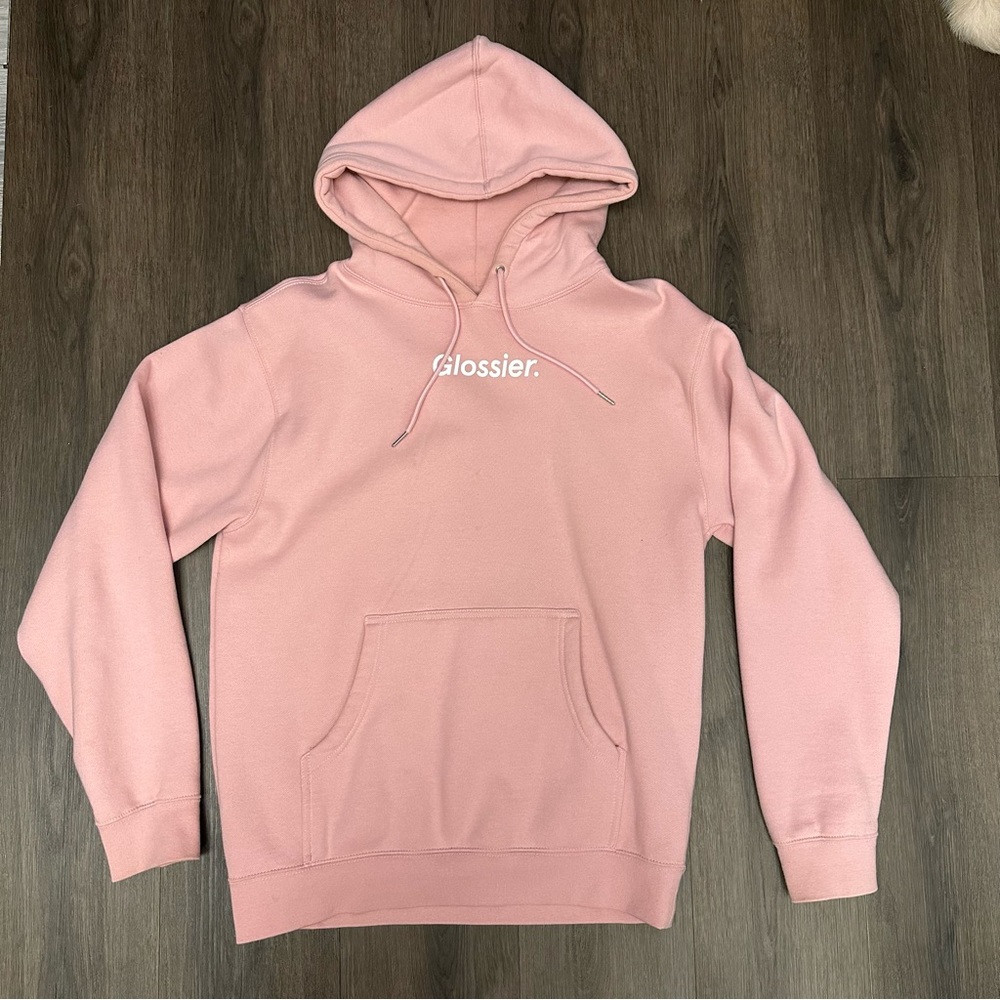 Glossier Pink Pull Over Hoodie - Small